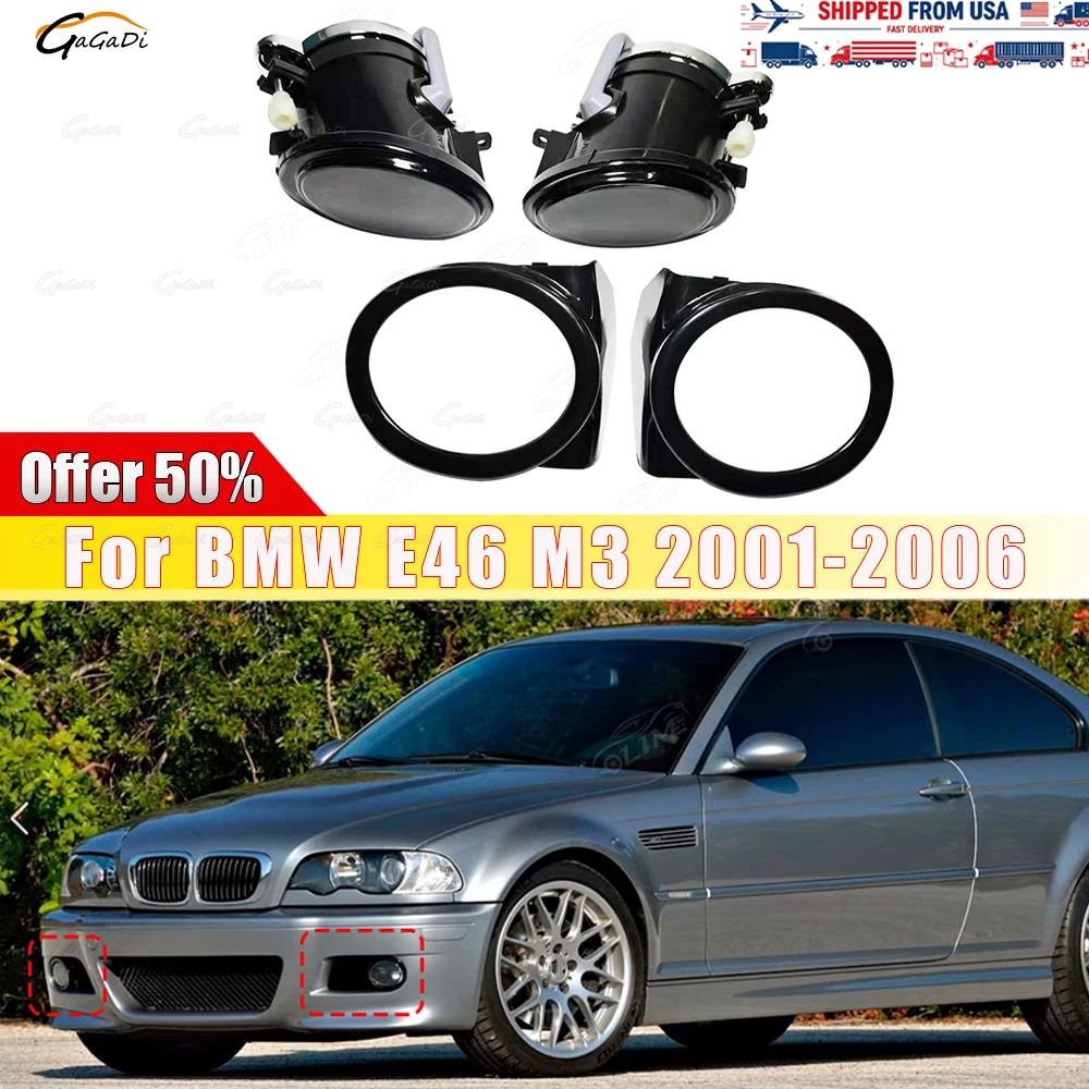 Complete Front Bumper Fog Light Assembly With Matching Bulbs Fit For BMW E46 M3 2001-2006 Car Exterior Lighting Repair