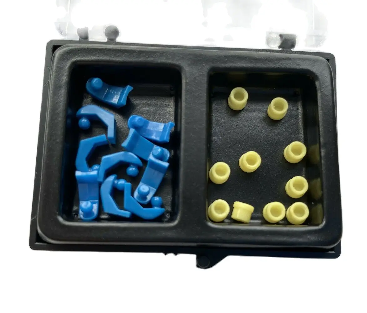 

10set/Box Dental Overdenture Castable Ball Attachment Cap Bar 45° φ2.2 φ1.8 Blue+Yellow