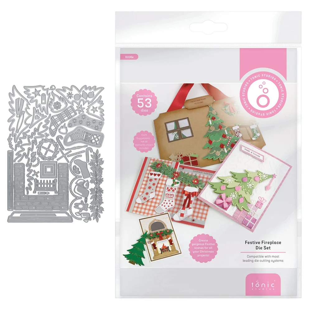 2026 July New Tonic Dies & Stamps, Xmas Camper Van/Street Shop/Fireplace/Holly Ornament, Birthday Clear for Card Scrapbook Craft - view 4