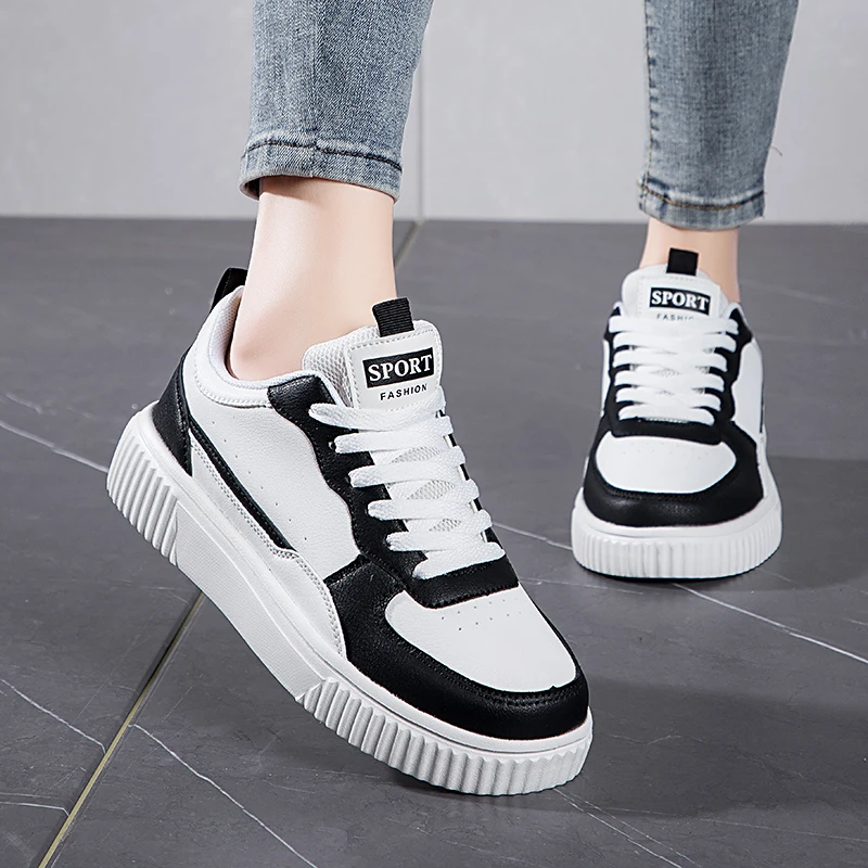 Women Casual Shoes Fashion Breathable Walking Flat Shoes Sneakers White Female Footwear Sports Running Outdoor Walking Shoe image 4