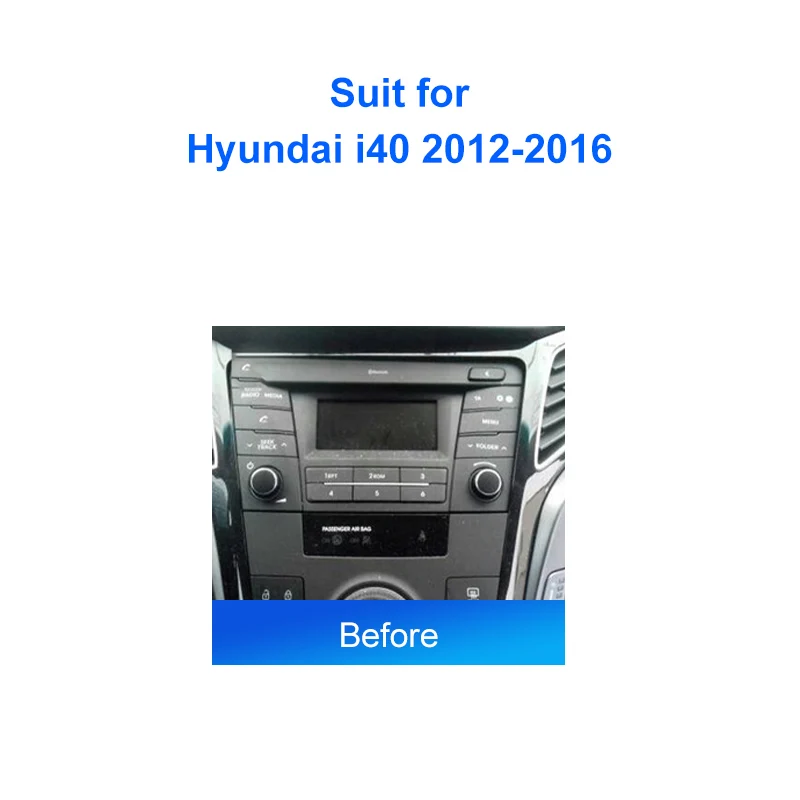 Limitation de voiture Android pour Hyundai, Radio, Cadre, Panneau, Installation Fascia, Kit de garniture de tableau de bord, 2 Din, 9 pouces, i40, 2012, 2013, 2014, 2015, 2016