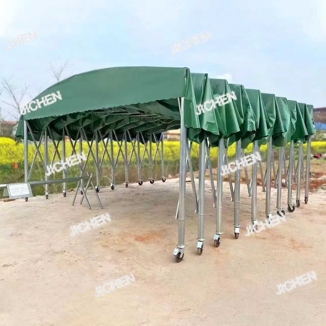 

Outdoor Activities Push-pull Trade Show Car Garage Tent Storage Warehouse Foldable Pop-up Push-pull Tent with Wheels