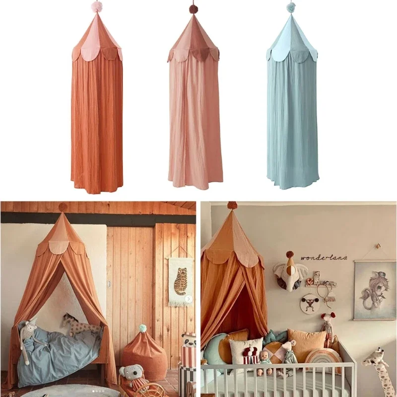 INS Nordic Baby Bed Play Tent Anti Mosquito Cotton Baby Canopy Mosquito Net Princess Bed Canopy Girls Room Decoration Bed Canopy view 2