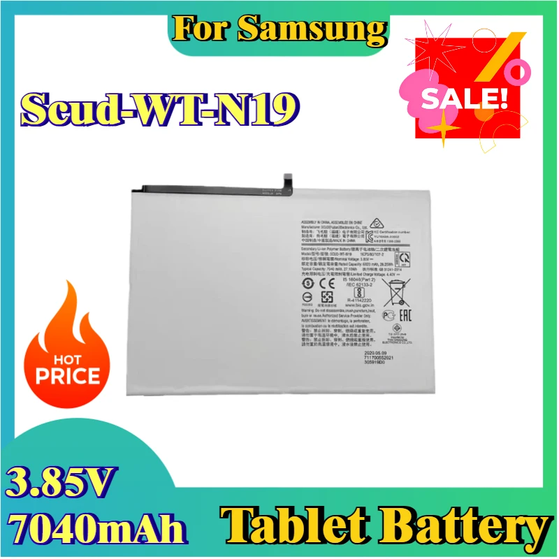 

Brand New Replacement Tablet Battery 3.85V 7040mAh Scud-WT-N19 For Samsung Galaxy Tab A7 10.4 2020 SM-T500 SM-T505 T505C