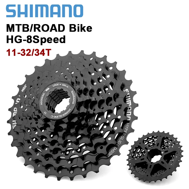 Shimano 8-speed HG cassette CS-HG31-8 32T/34T HG20 mountain bike flywheel 8V K7 suitable for Shimano M310 8S black flywheel