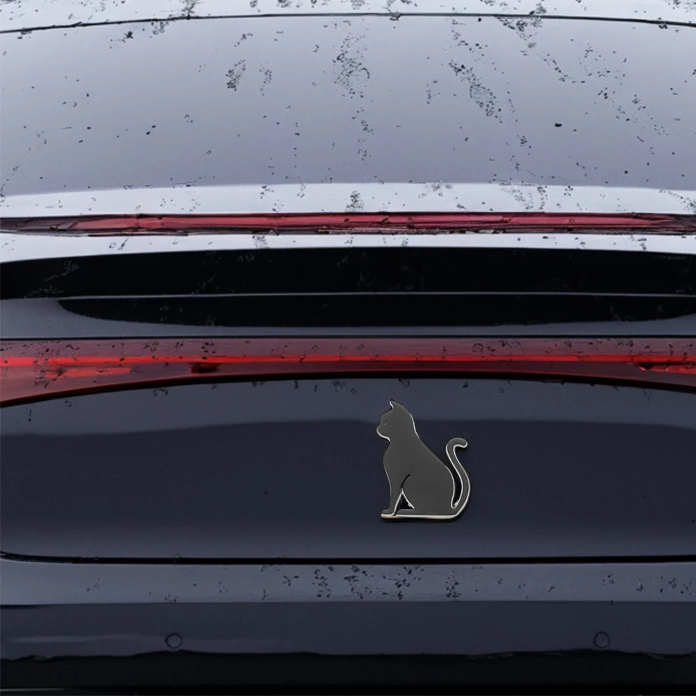 

2pcs Car Decal Stickers 3D Cat Shape Metal Car Scratch Resistant Easy Install Universal Fit For Suv Truck Hood Trunk Door