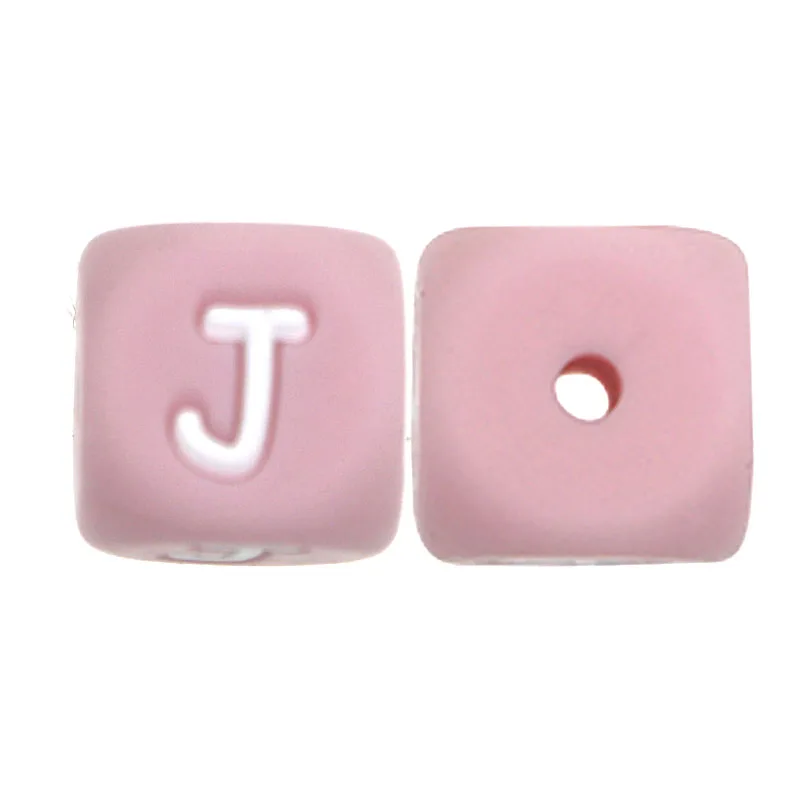 20pcs/Lot Pink 12mm Square Silicone Letter Beads For Jewelry Making DIY Bracelet Necklace Earrings Pen Etc Handmade Accessories image 3