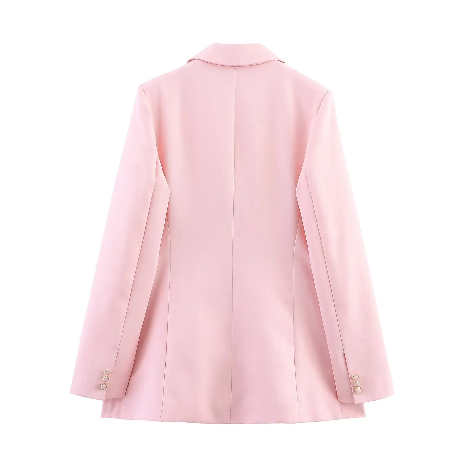 2025, neue Sommer-Damen-Casual-Mode-Pendlerjacke mit Schulterpolstern, zweireihige Anzugjacke mit Hose mit mittlerer Taille