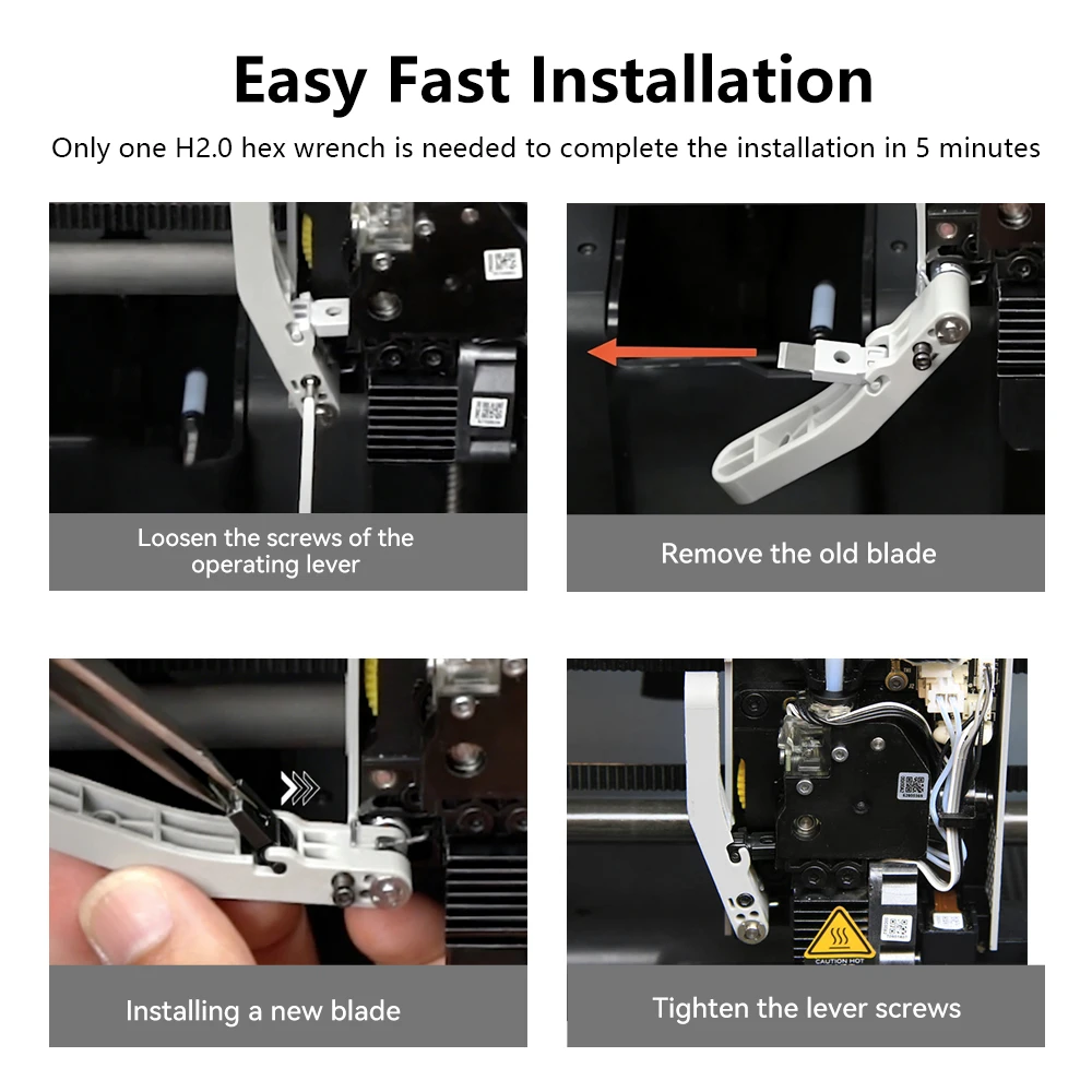 Für Bambulab X1 X1C P1S P1P Schaber-Filamentschneider-Klingen Ersatz für Bambu Lab A1 A1 Mini 3D-Drucker Filament-Ersatzteile – Detail 5