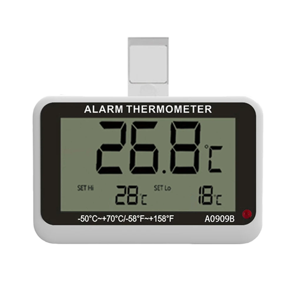 Digital Thermometer Freezer Temp High/Low Temperature & Humidity Meter With Alarm