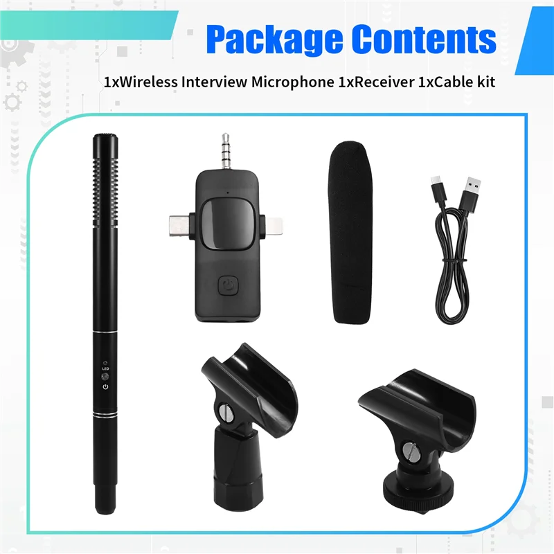 

Новый беспроводной микрофон для интервью, конденсаторный микрофон, ручной студийный микрофон для записи, шумоподавление