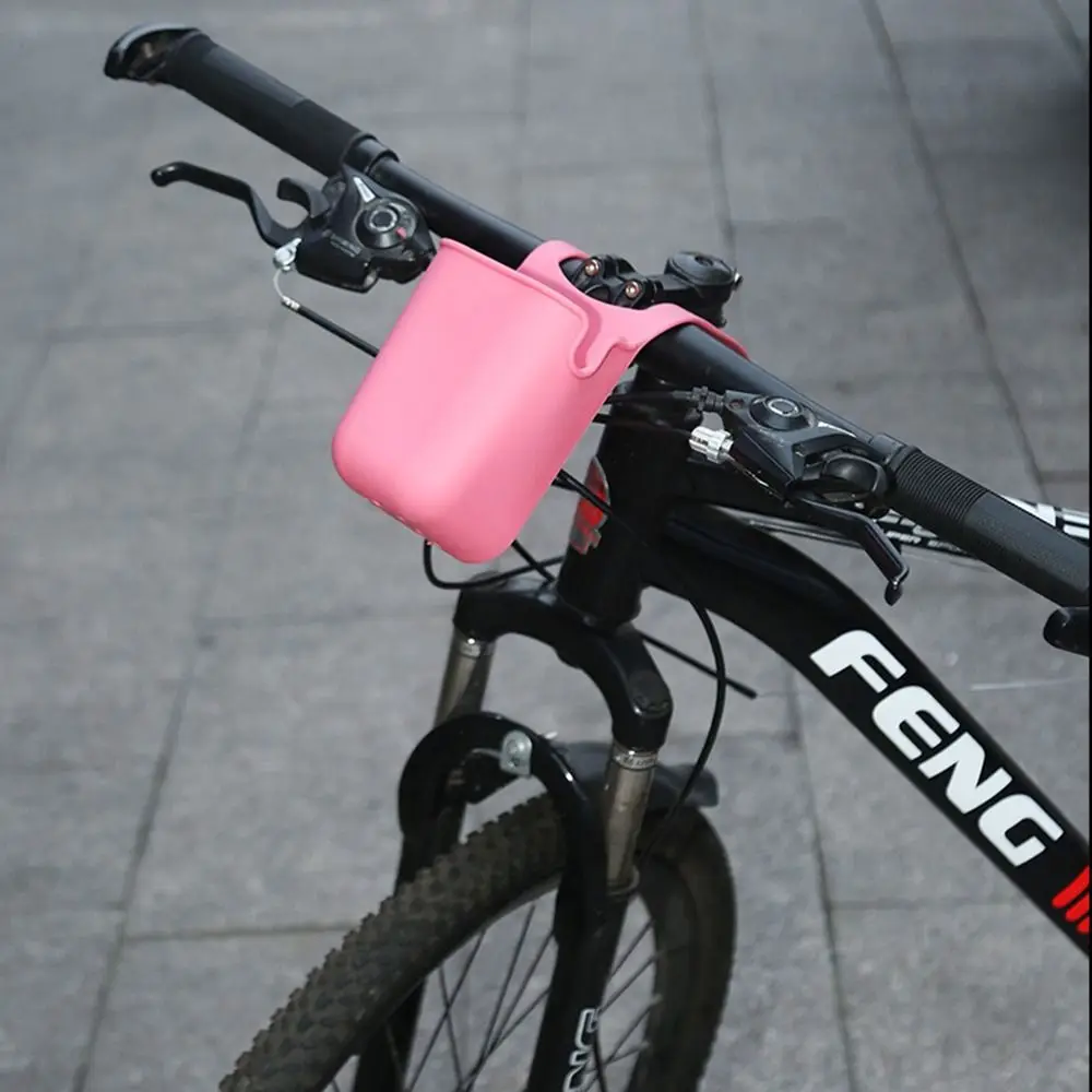 Simpatici portabicchieri in silicone di grande capacità portatile passeggino portabicchieri borsa portaoggetti per bottiglie sacchetti per bottiglie d'acqua con faccia di cartone animato