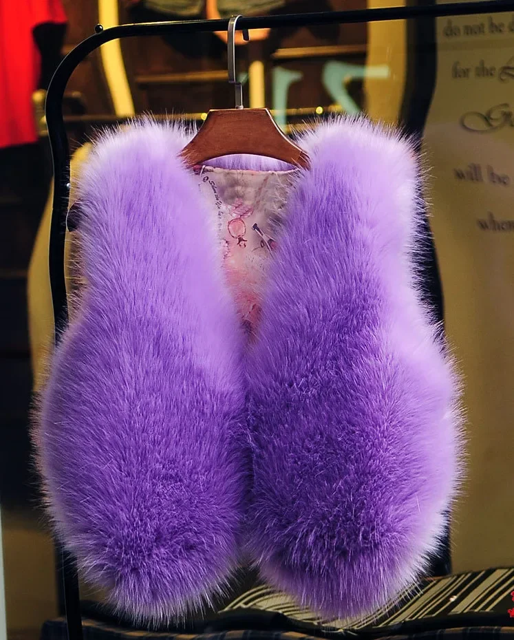 children girls waistcoat design kids warm vest girl\'s jacket faux fur vest for girls coat suit vest mother Queen Size