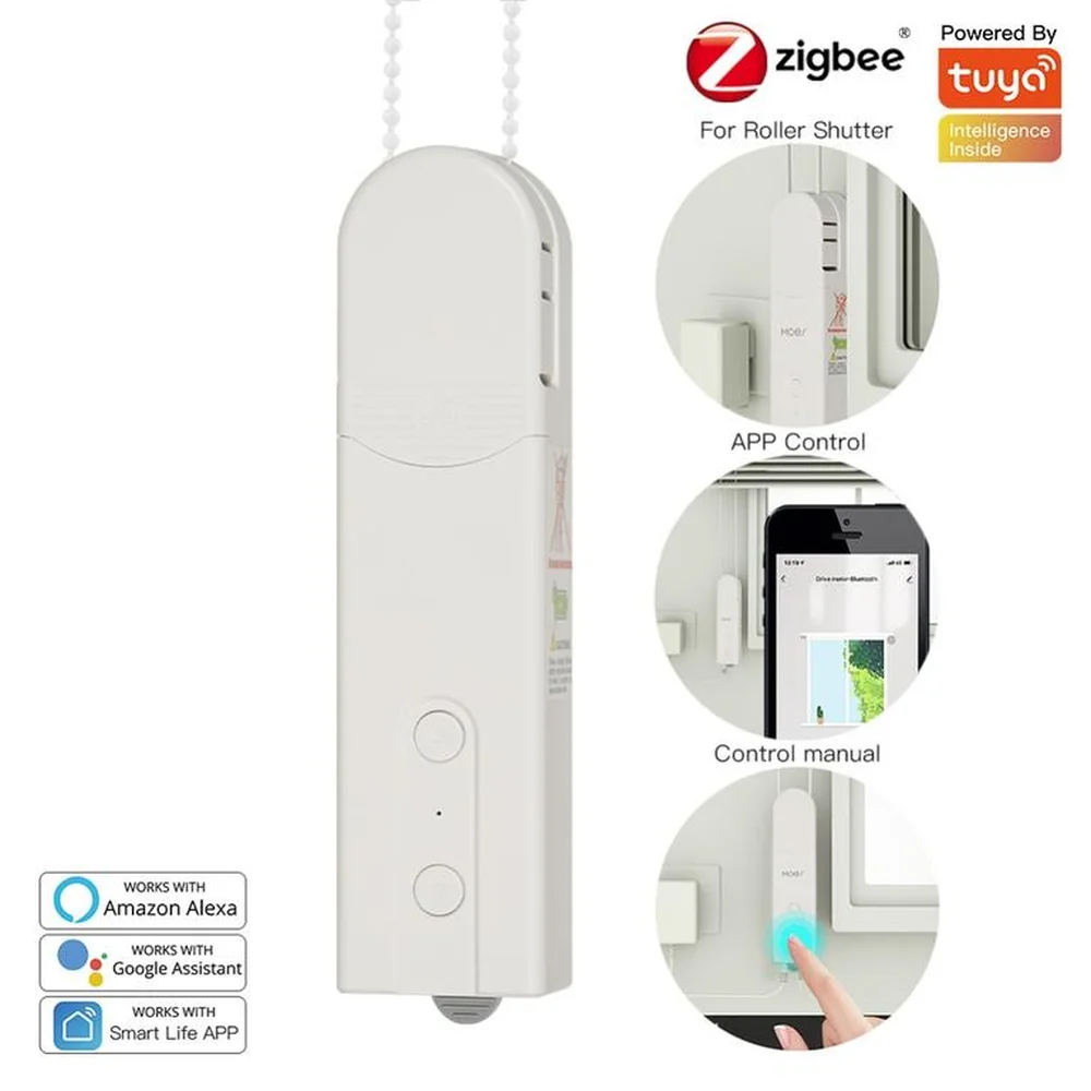 

Tuya Smart Blinds Kit Motor Zigbee Electric Roller Shade Drive Kit for DIY Motorization Works Alexa & Google Home RF Remote
