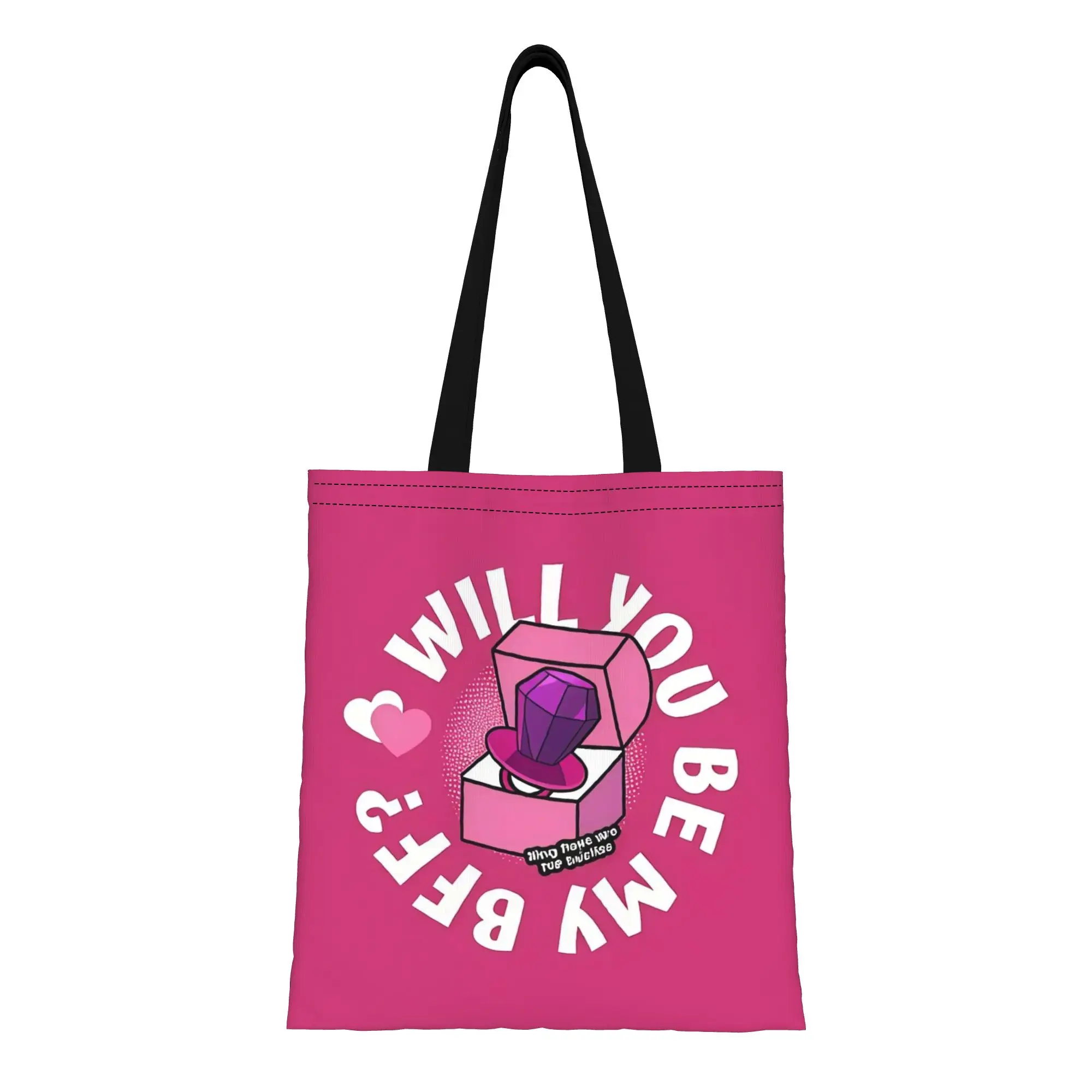 Bolsa de Mano bBazooka Ring Pop Will You Be My BFF Candy Canvas para Mujer, para Compras, Viajes, Aire Libre, Resistente, de Hombro