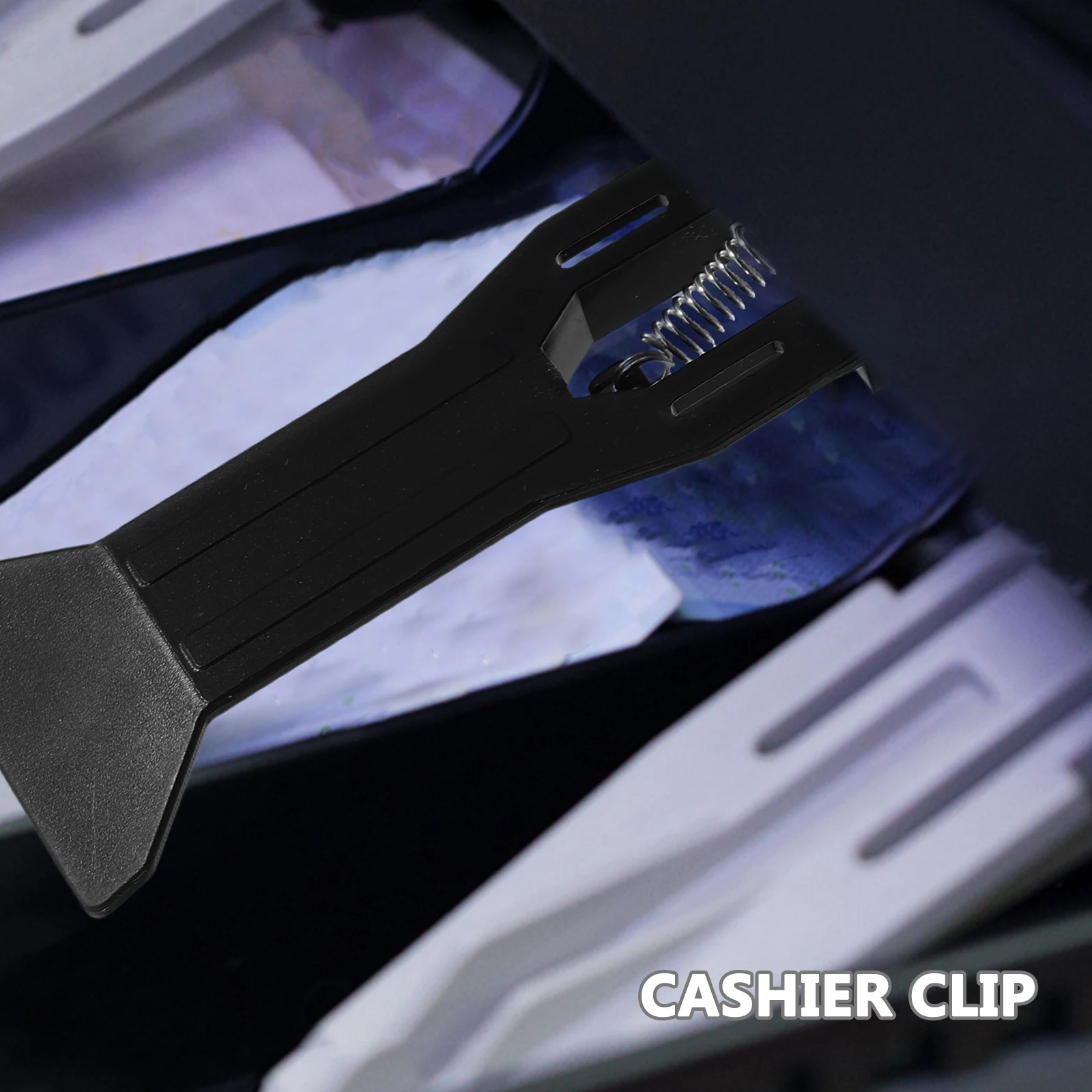 8 قطعة درج النقود تسجيل فاتورة كليب لتخزين النقود المال المنظم استبدال كليب مجلد لوازم الأعمال الصغيرة #5