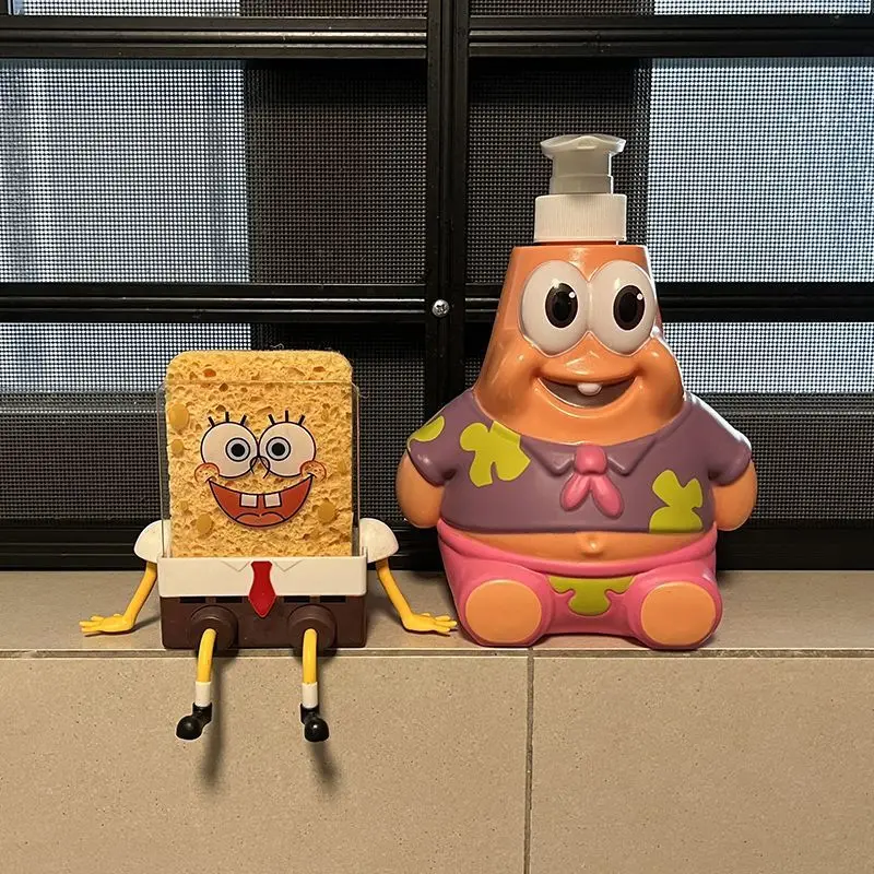 Nuovo cartone animato lavastoviglie Squarepants scatole di sapone da cucina cestello di scarico scolapiatti ciotola spazzolatura Spongebob periferiche Anime quadrate