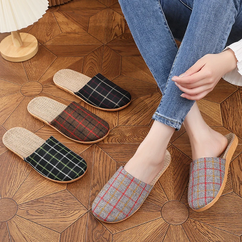 Home Anti-Slip Massage Soft Bottom Lazy Shoes Men Women Home Slippers Headed Simple Absorbent Linen Slippers Indoor - view 4