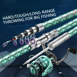 Carbon Ultrahard Sea Rod For Fishing Large Fish 2.1-3.6M Spinning Fishing Rod Long-range Casting Salt/Fresh Water Dual Purpose