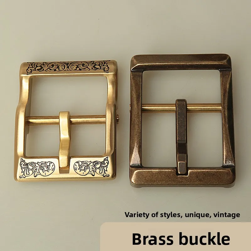 真鍮製彫刻ベルトバックル-40mm-メンズ用着脱式ピンヘッドウエストベルトバックル-メンズ服のためのファッショナブルなアクセサリー