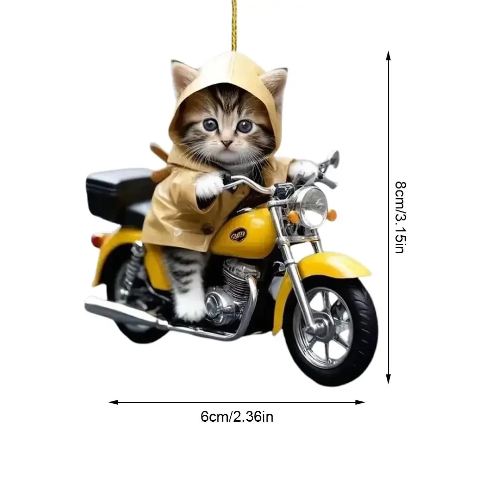 2D Acrylic Car Hanging Pendant Rearview Mirror Decoration Compact Cat-Shaped Hanging Ornament Cute Cats Car Interior Decor - Image 6