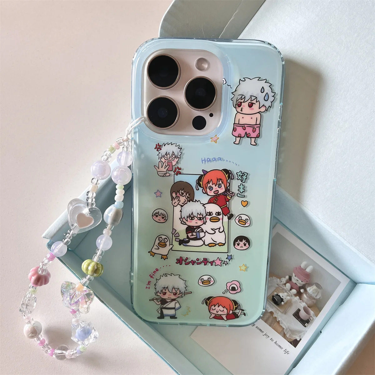 

New cute blue cartoon characters Phone Case For iPhone 16 15 14 13 Pro Max fundas iphone 16 case Protective cover