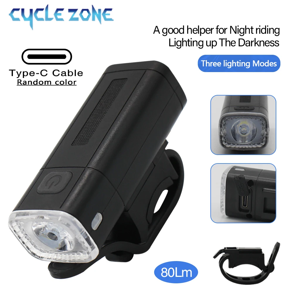 

Bicycle Front Light Type-C Chargeable LED Bike Head Light Night Safety Cycling Head Lamp MTB Road Bike Light Accessories