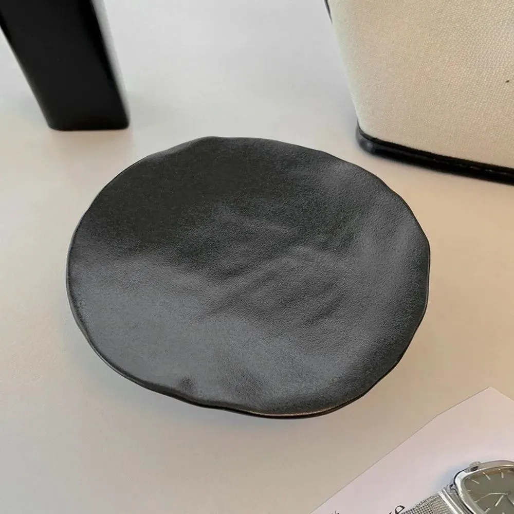 صينية تخزين مجوهرات السيراميك رف عرض مجوهرات غير منتظم إبداعي متعدد الوظائف لوحة تخزين سطح المكتب الفنية للطعام #5