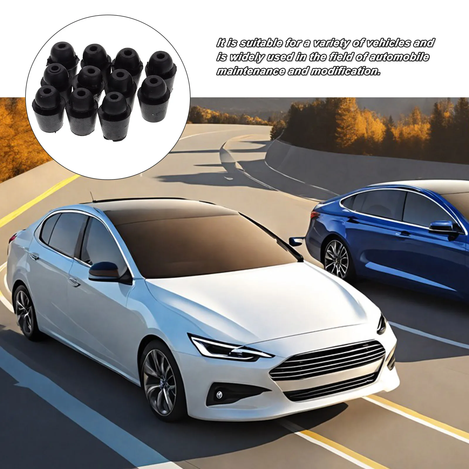 

10pcs Hood Rubber Bumper Door Shock Absorbing Gasket Car Rear Gate Stopper Rubber Blocks Protecting Enhancing Safety