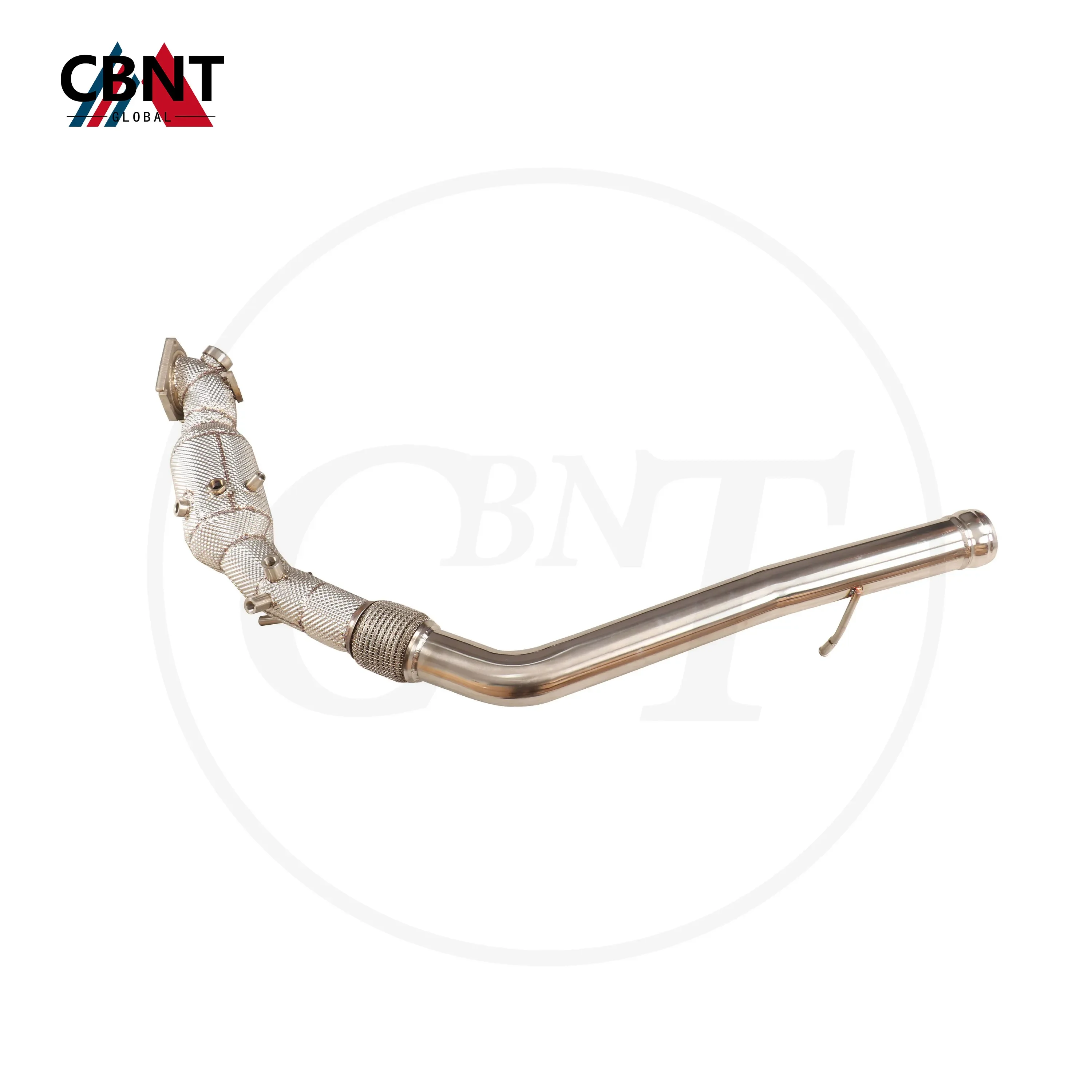 

CBNT Exhaust Header Catted/Catless Downpipe with Heat Shield for Jeep Wrangler JL 2.0T 2019-2023 With OPF SS304 Exhaust Systems