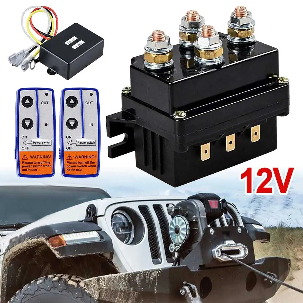 

For 500A 12V Winch Solenoid Relay Contactor Remote Control Kit For 8000lb-12000lb