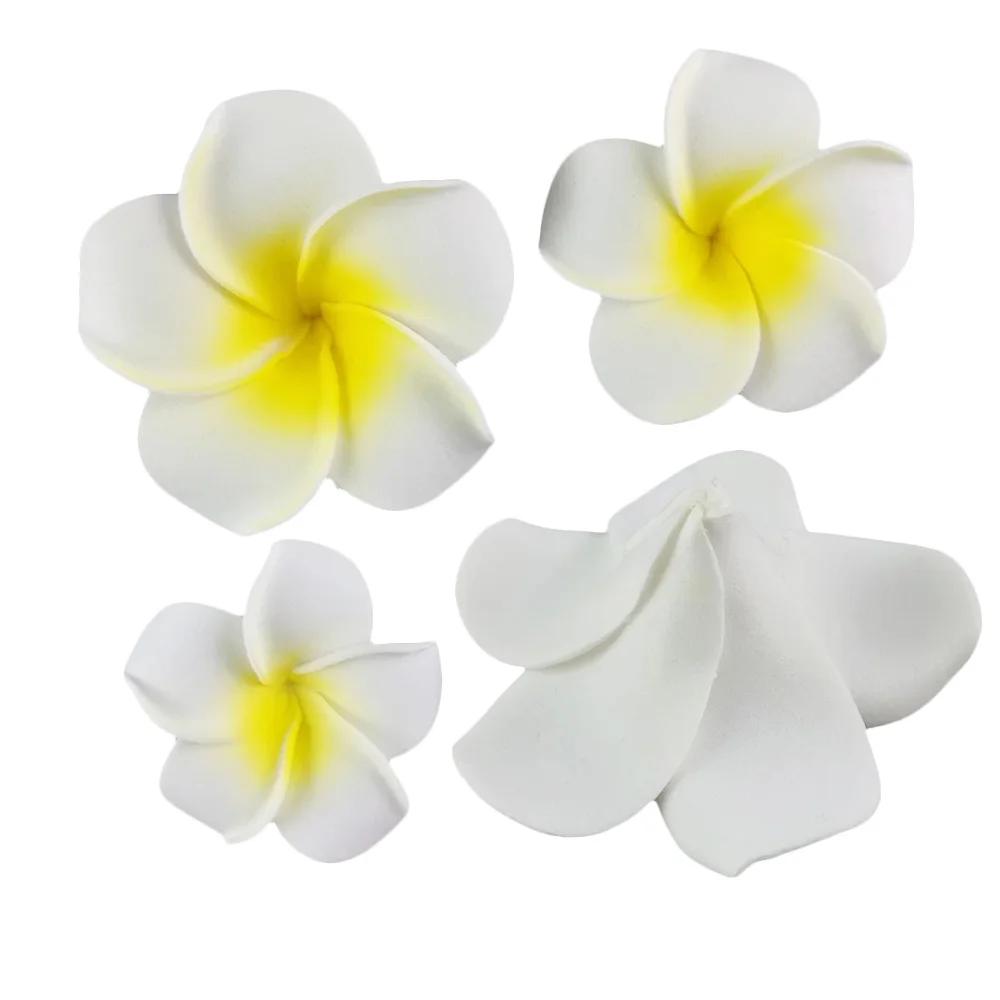 

50PCS 4cm Plumeria Hawaiian Foam Frangipani Artificial Flowers Headdress Flower Home Garden Egg Flowers Wedding Decoration Party