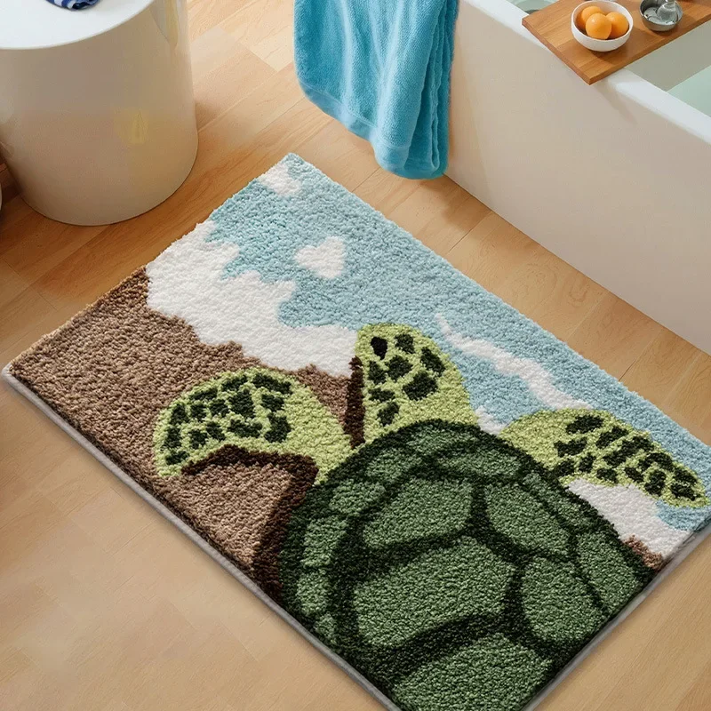 Bathroom Mat, Cartoon Carpet, Household , Non Slip, Dirt Resistant, Absorbent, Quick Drying, Machine Washable, Square, Durable