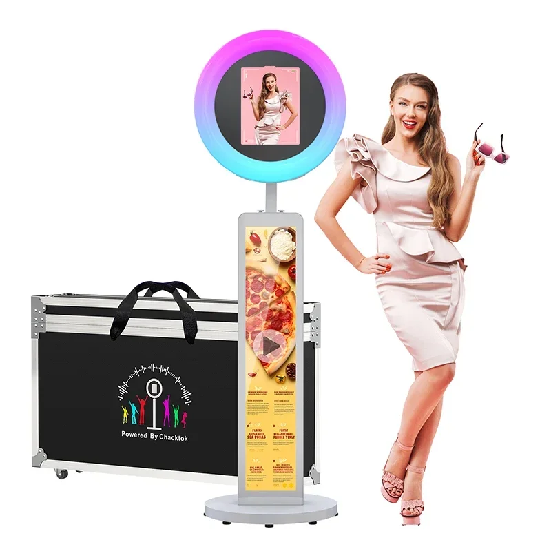 

High Quality Ipad Photo Booth For Wedding Party Events With Lcd Screen Selfie Photo Booth Surface With Ring Light For Photobooth