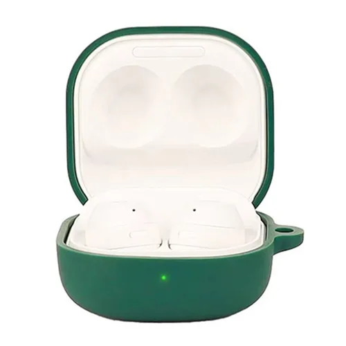 Imagen 2 del producto Para Samsung Galaxy Buds Core Funda de silicona Auriculares inalámbricos Funda protectora con hebilla antipérdida - Verde negruzco