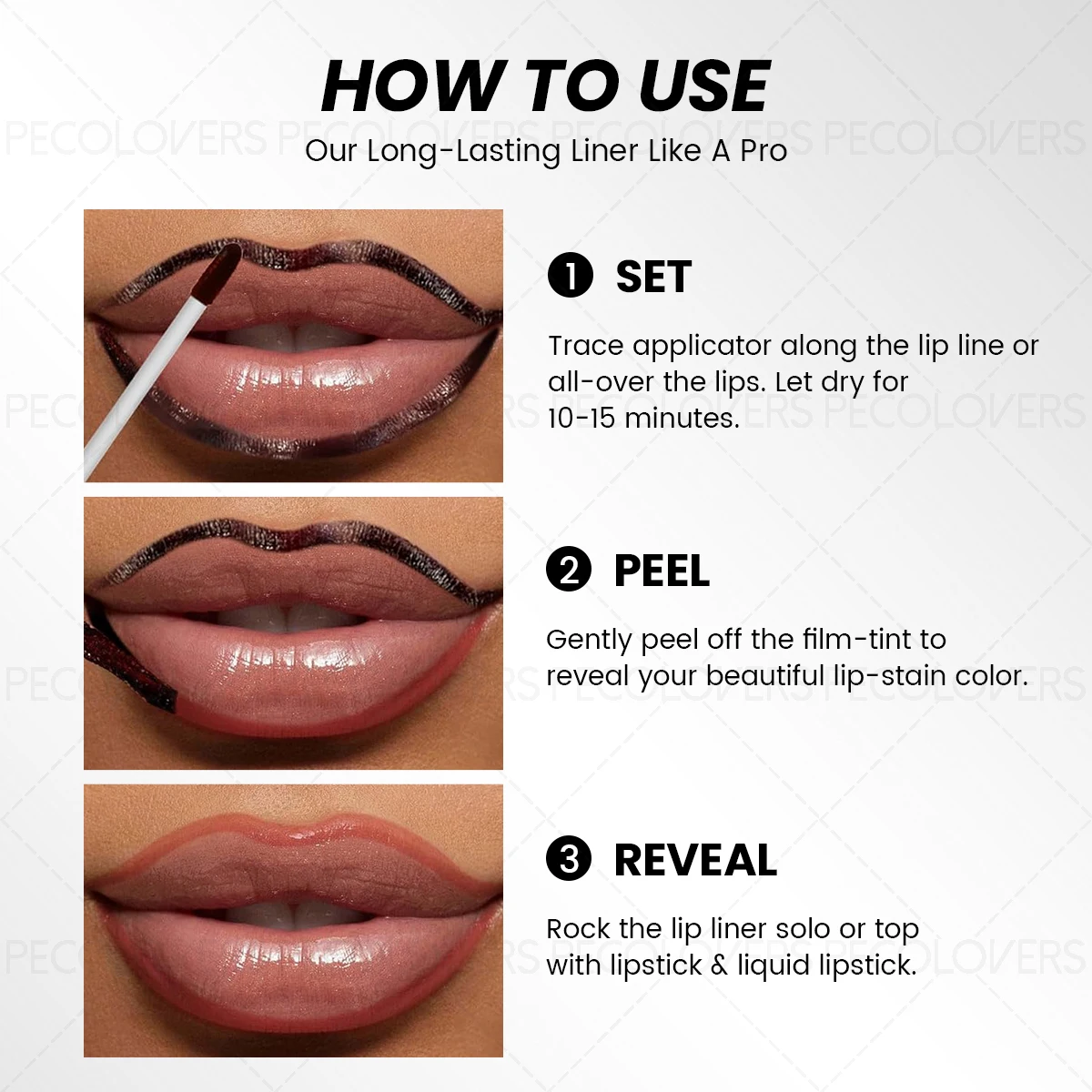 Lip Liner Peel Off Tattoo Lipgloss กันน้ํา Long Lasting Matte Lip Tint Brown Contour Tear-off Lip Stain เครื่องสําอาง