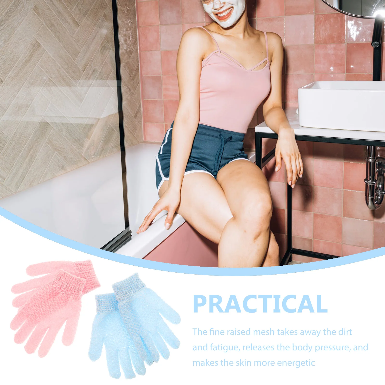 

1Set Exfoliating Bathing Gloves High-Quality Gentle Skin-Friendly Scrub Double Side Shower Glove for Body Cleaning Spa