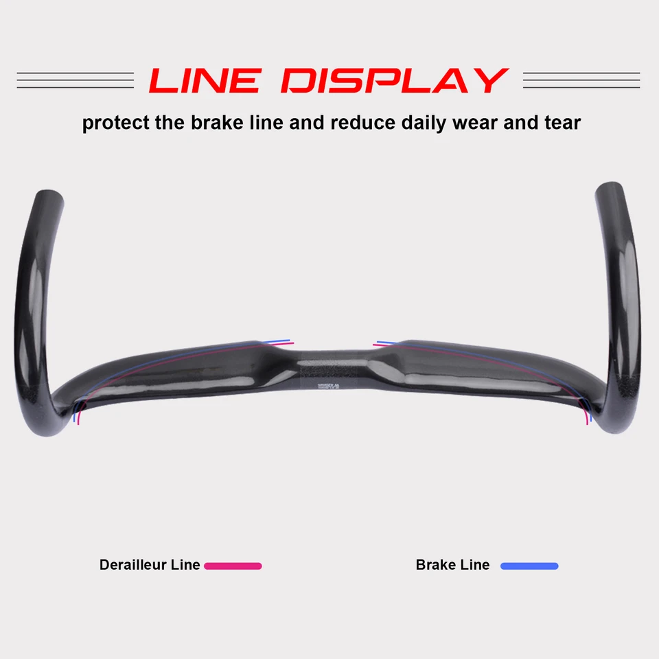 カーボンファイバーロードバイクハンドルバー,ロゴなし,31.8mm,400mm