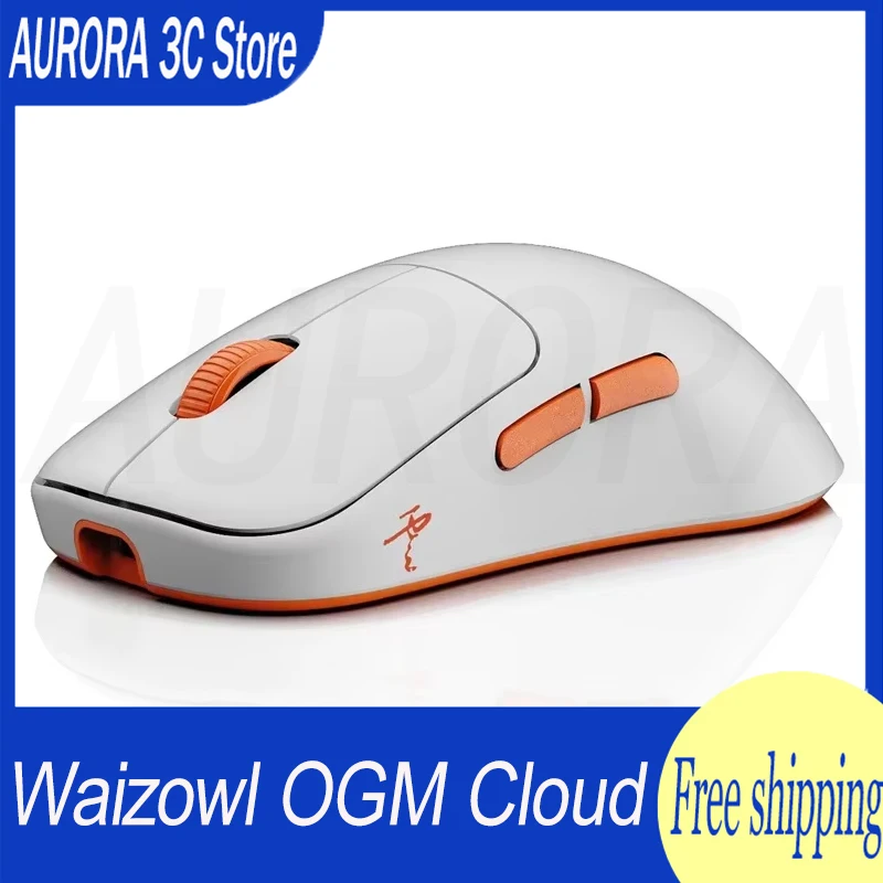 Waizowl OGM Cloud Mouse Dual Mode 2.4g Wireless Paw3395 E-Sports Gaming Mouse Accessory Red/ White For Computer Gift