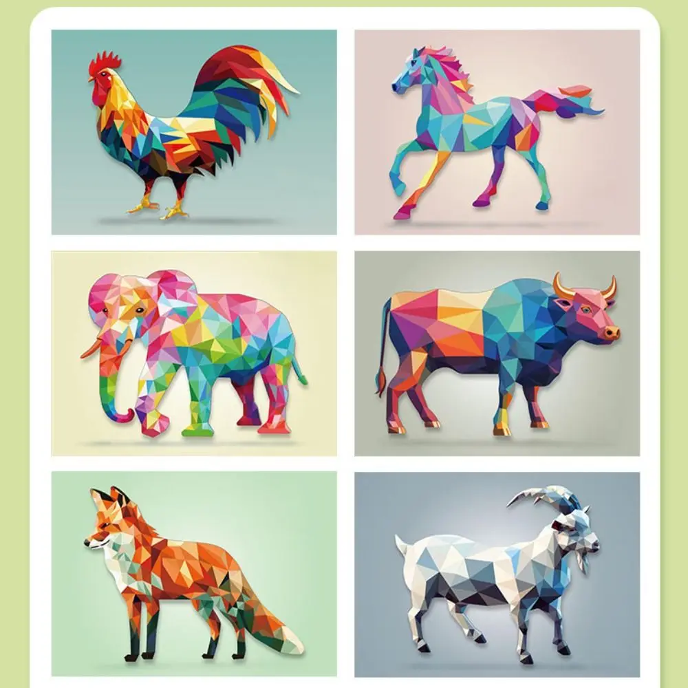 Papier 3D Geometrische Aufkleber Bücher Lernspielzeug Montessori DIY Paste Material Kit Cartoon Niedliche Tiere Aufkleber Buch