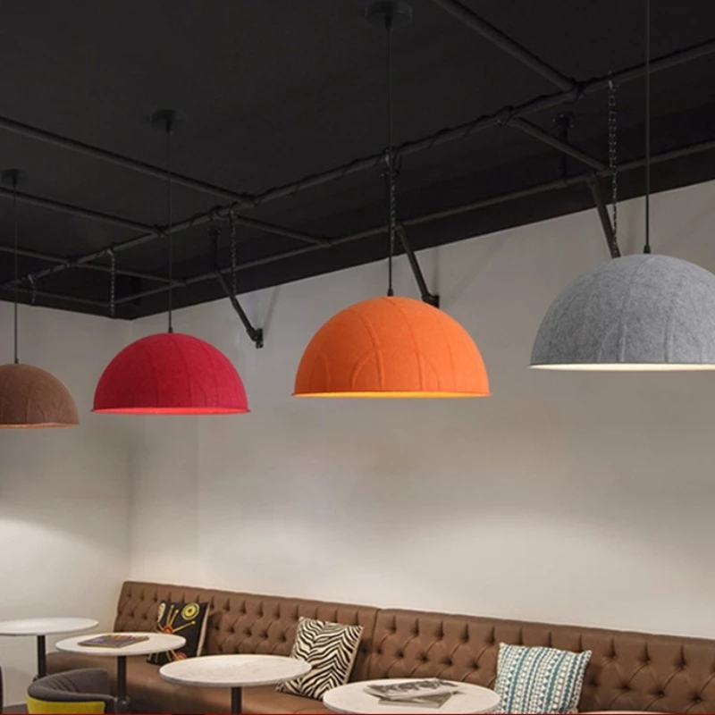 Designer Sound-absorbing Restaurant Chandelier Modern Creative LED Pendant Lights Homestay Bar Coffee Shop Felt  Hanging Lamps