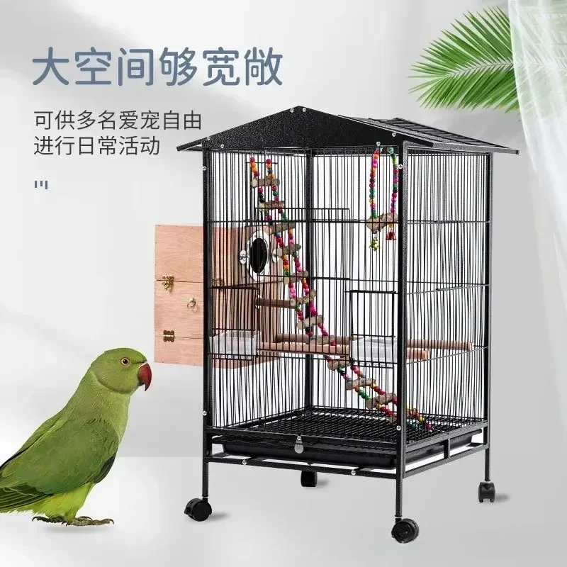 

Parrot Cage Large and Extra Large Black Phoenix Peony Bags Breeding Cage Tiger Skin Birdcage Extra Large Cage