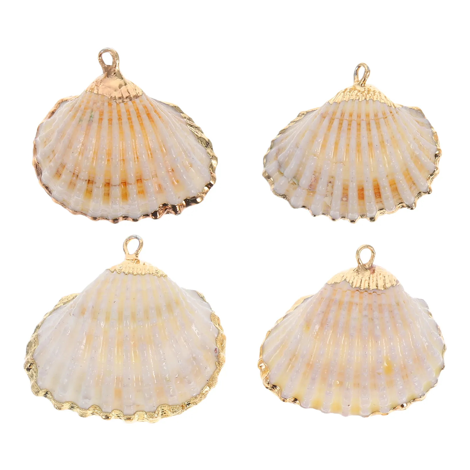

Набор из 4 легких гальванизированных подвесок в виде ракушек-конч, спиральные подвески-ракушки для изготовления ветряных колокольчиков, украшений, поделок своими руками, для летнего морского пляжного декора