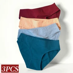 3Pcs/Set Cotton Panties Women Low Waist Briefs Solid Color Underwear Comfort Breathable Panty Sexy Lingerie M-XL Intimates