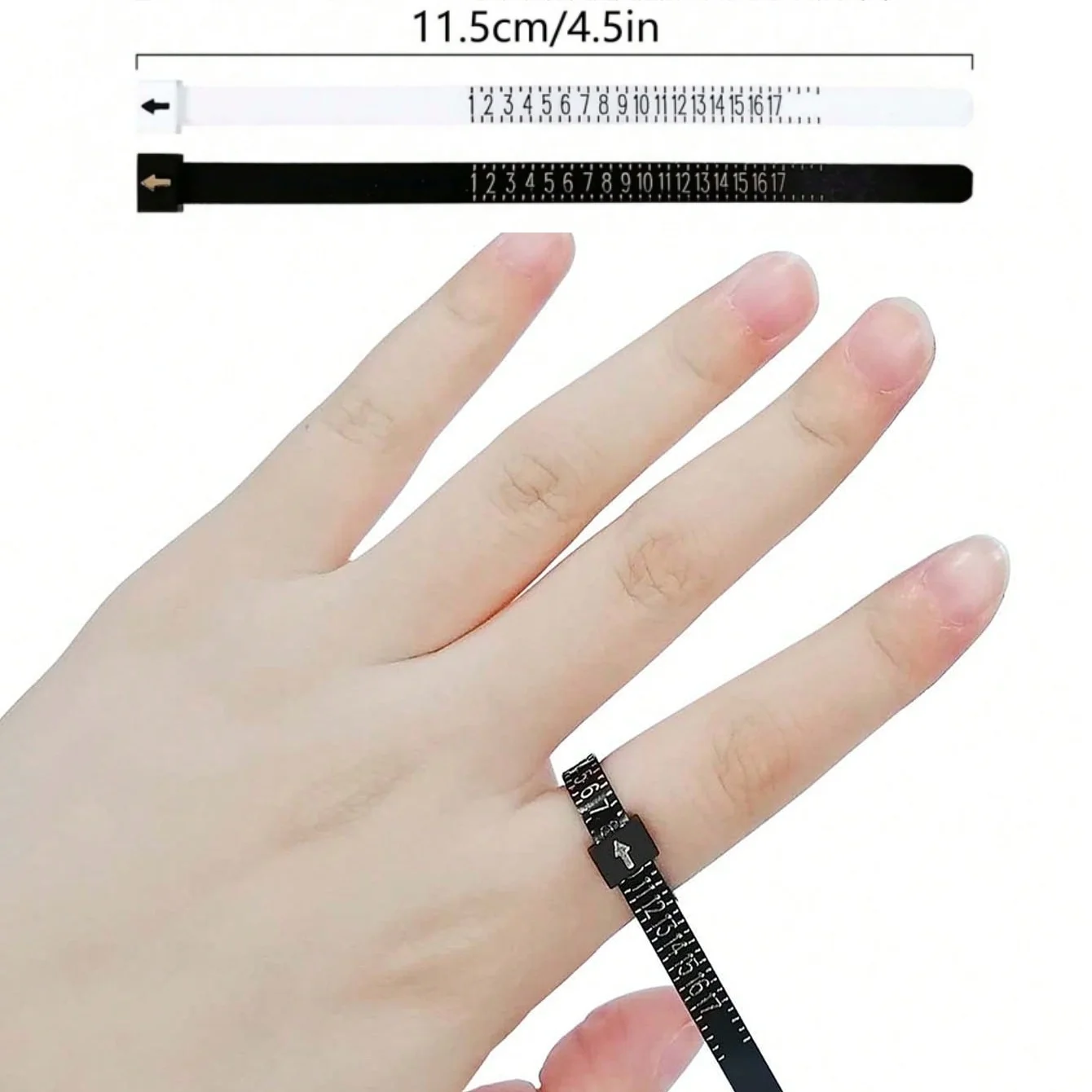 شريط قياس حجم الإصبع المحمولة حلقات تلسكوبية قياس حاكم 1-17 الولايات المتحدة حجم الحلقة قياس دائرة الإصبع قياس الملحقات #6