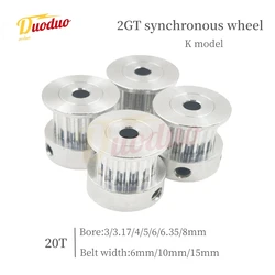 GT2 K-type 2GT Number Teeth 20T Timing Pulley Bore 3mm/3.17mm/4mm/5mm/6/mm6.35mm/8mm For Belt Width: 6mm/10mm/15mm , 3D Printers