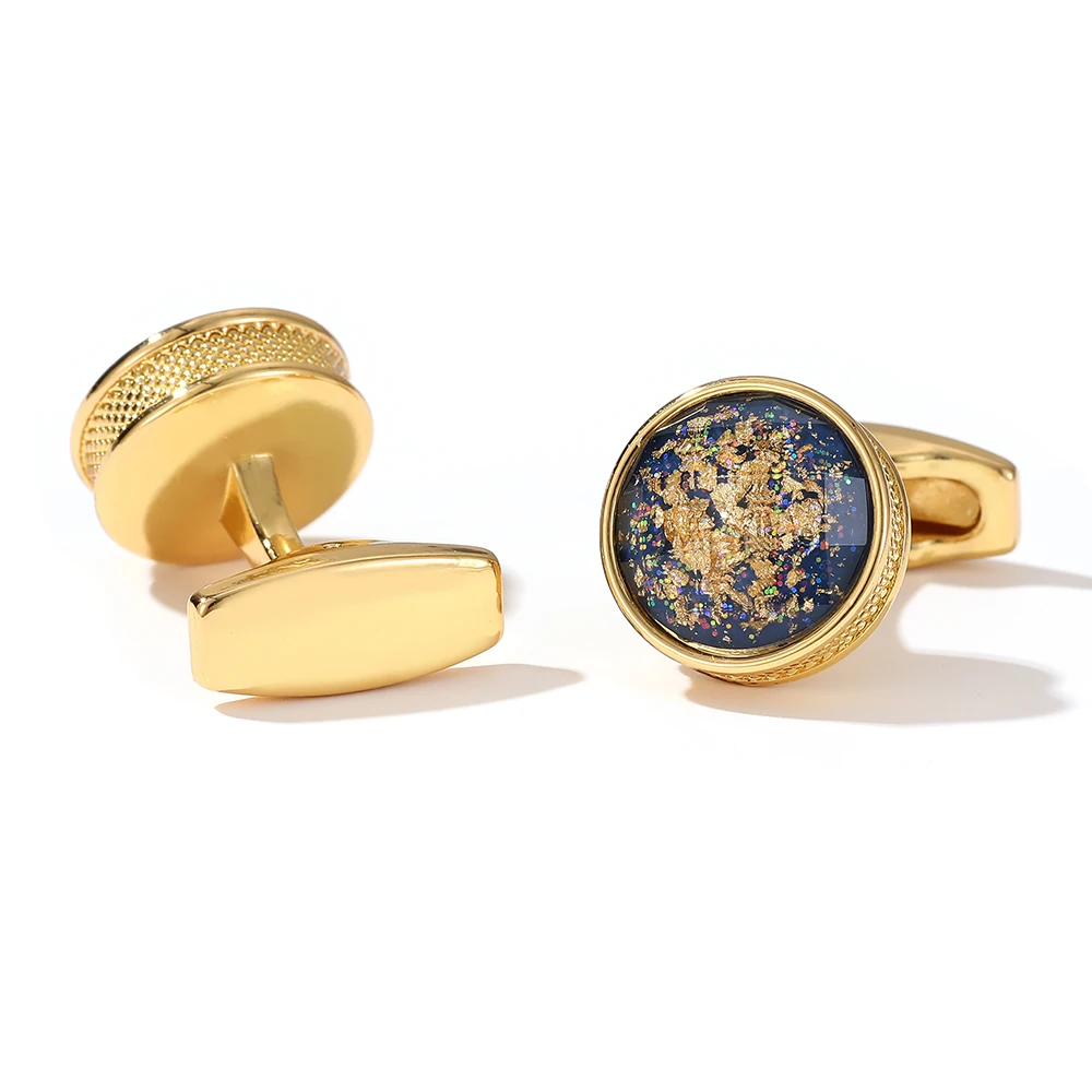 Men\'s Cufflinks TOMYE XK22S003 Personalized Gold Color Round Formal Shirt Cuff Links Button for Custom Wedding Gifts Jewelry