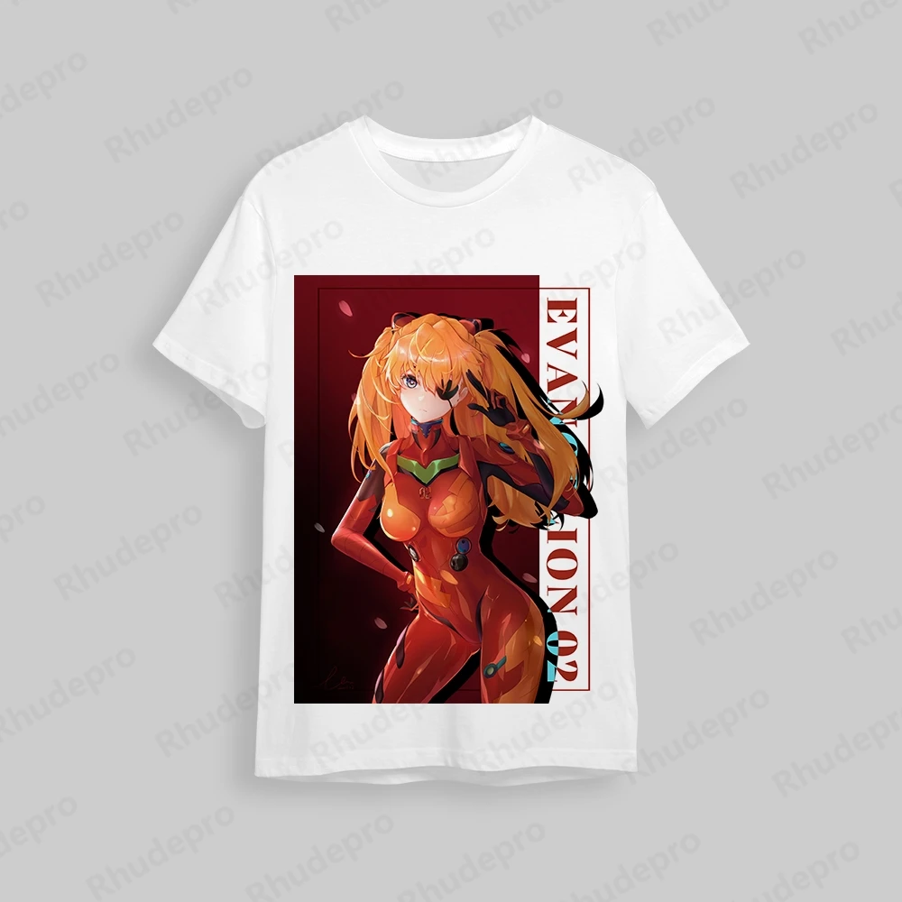 Camiseta masculina de manga curta Neon Genesis Evangelion, roupas Hip Hop, tendência infantil, estilo Harajuku, novo presente, roupa Y2k