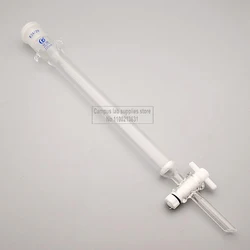 1pcs Lab PTFE-Piston Glass Chromatography Column with Standard Mouth Caliber 24#