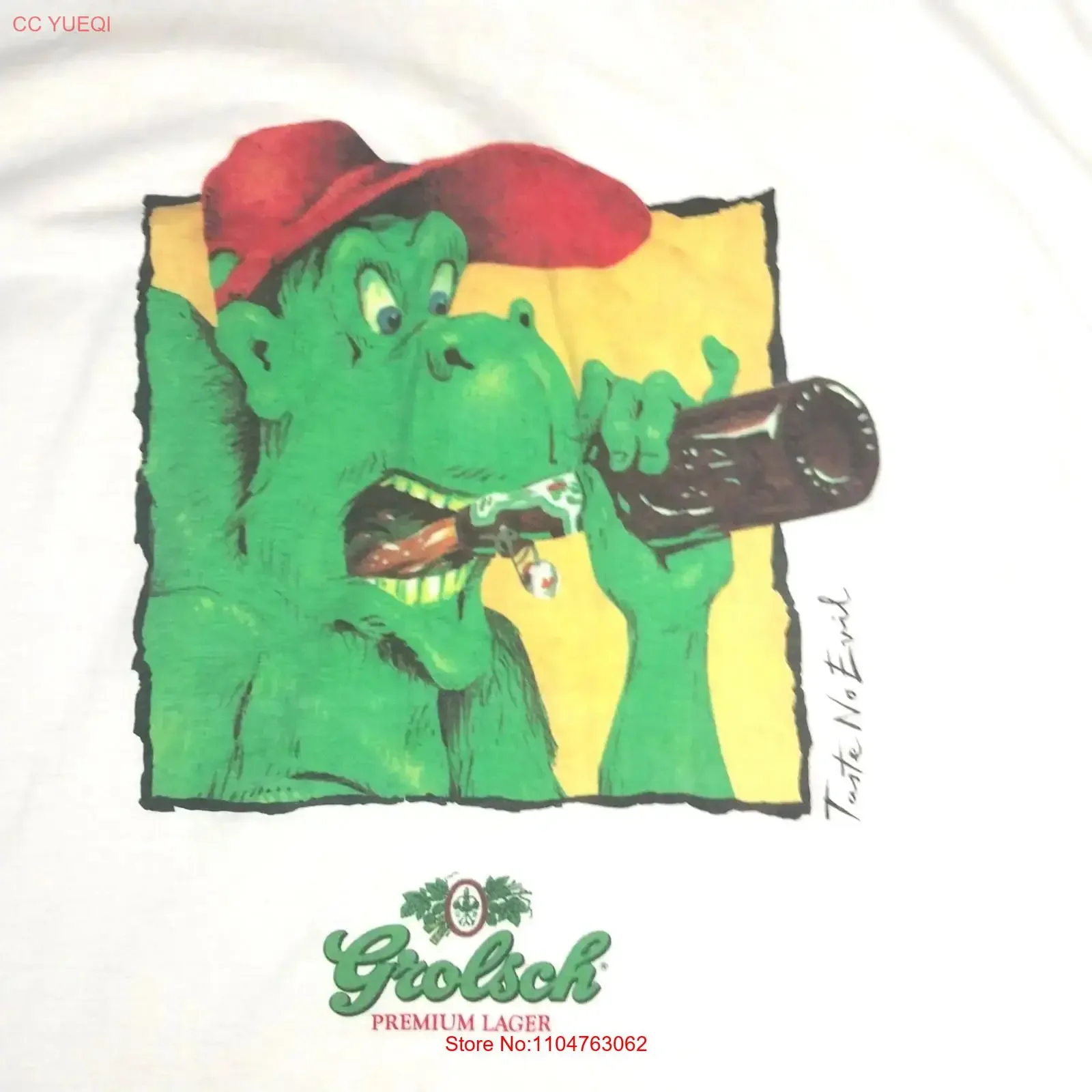 Camiseta Vintage Grolsch Lager XL Taste No Evil Eurostyle con efecto desgastado, unisex, suave y cómoda, con estampado gráfico para hombre